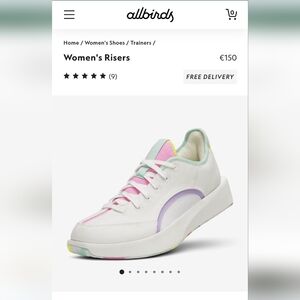 Allbirds Women's Risers Low-Top Sneakers in White with Pastel Accents